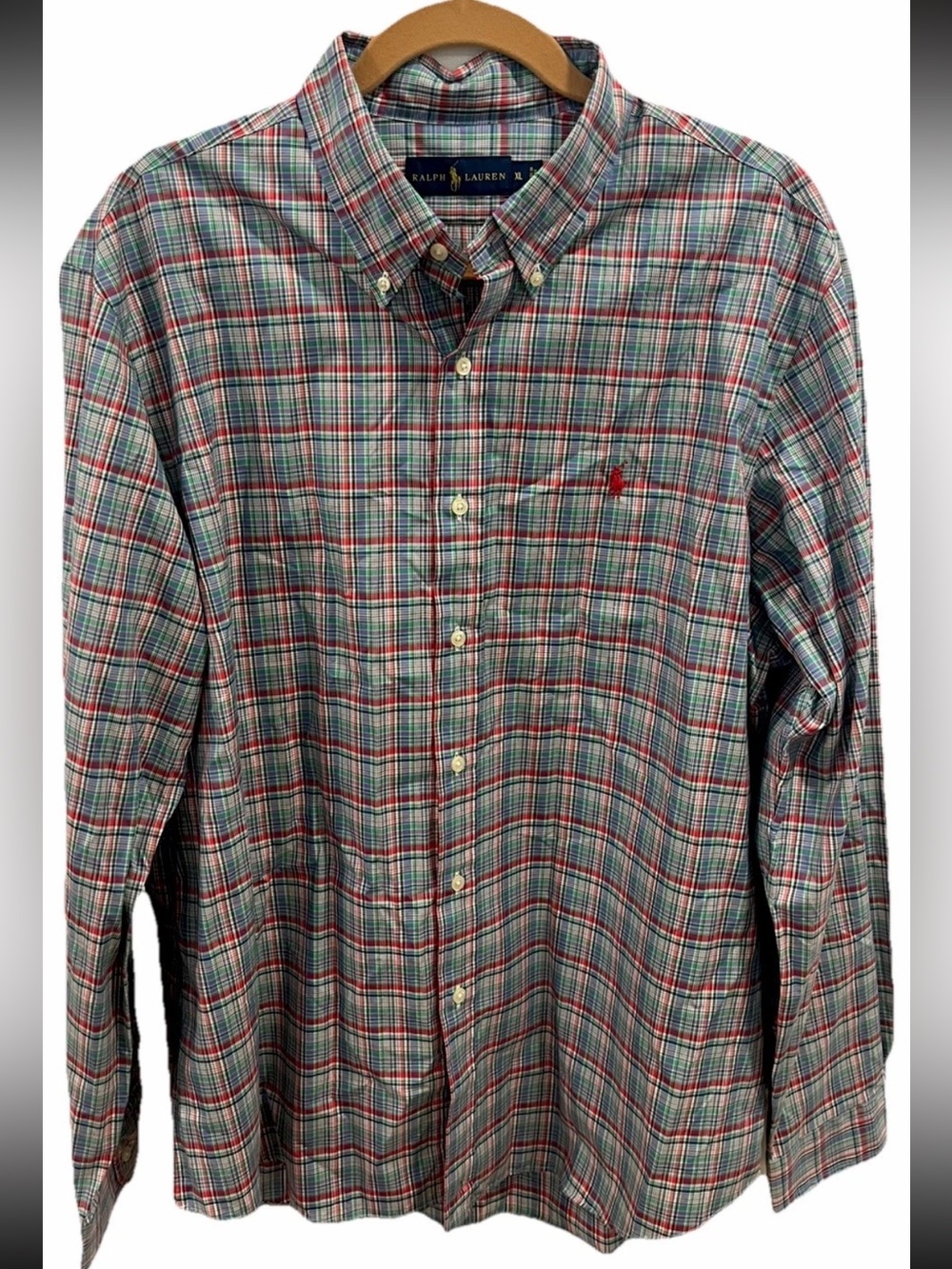 Polo Ralph Lauren Plaid Button Down Shirt Men's XL Classic Fit Cotton